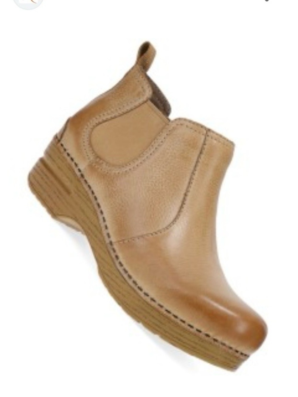 Dansko Frankie Honey Tan Leather Chelsea Clog Ankle Boots Size 39/8.5 - Picture 5 of 11